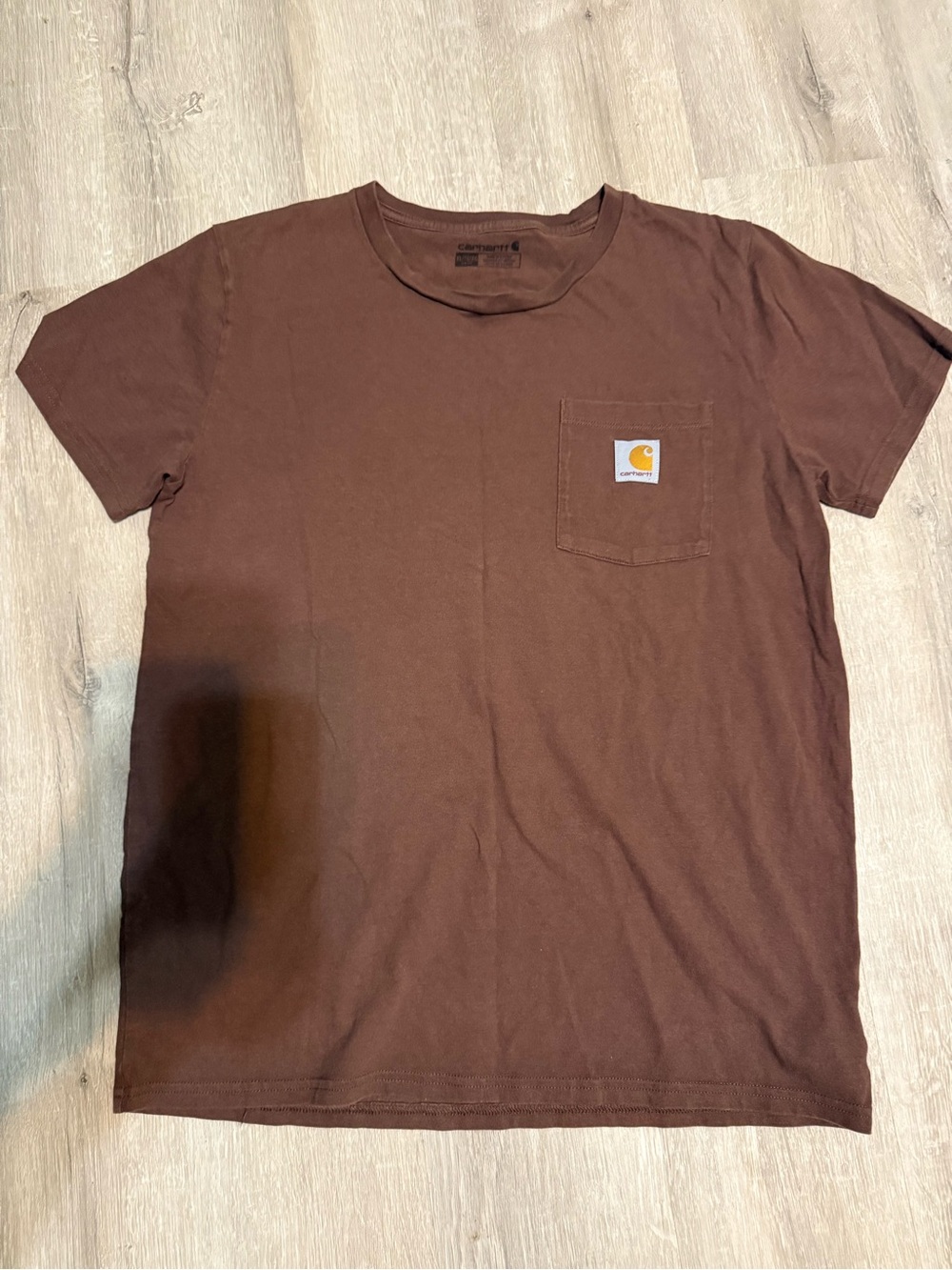 Carhartt Brown Short-Sleeve Pocket Tee with Logo Patch